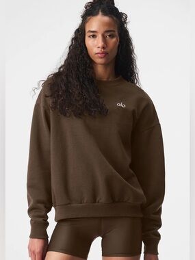 Alo Yoga- Accolade Crewneck Pullover in espresso